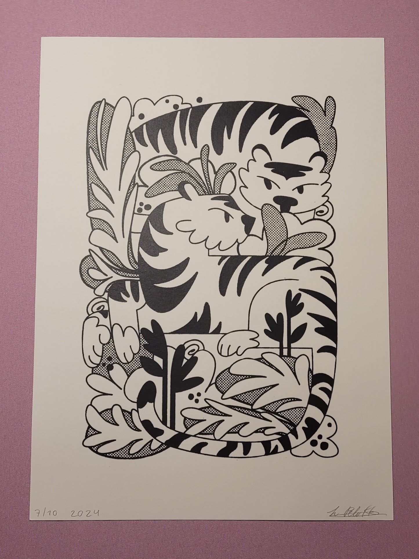 Tigers silk screen print