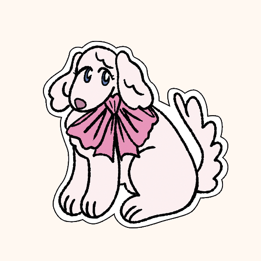 Pegotín de perrito con moño