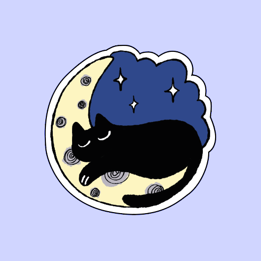 Pegotín de gato en la luna
