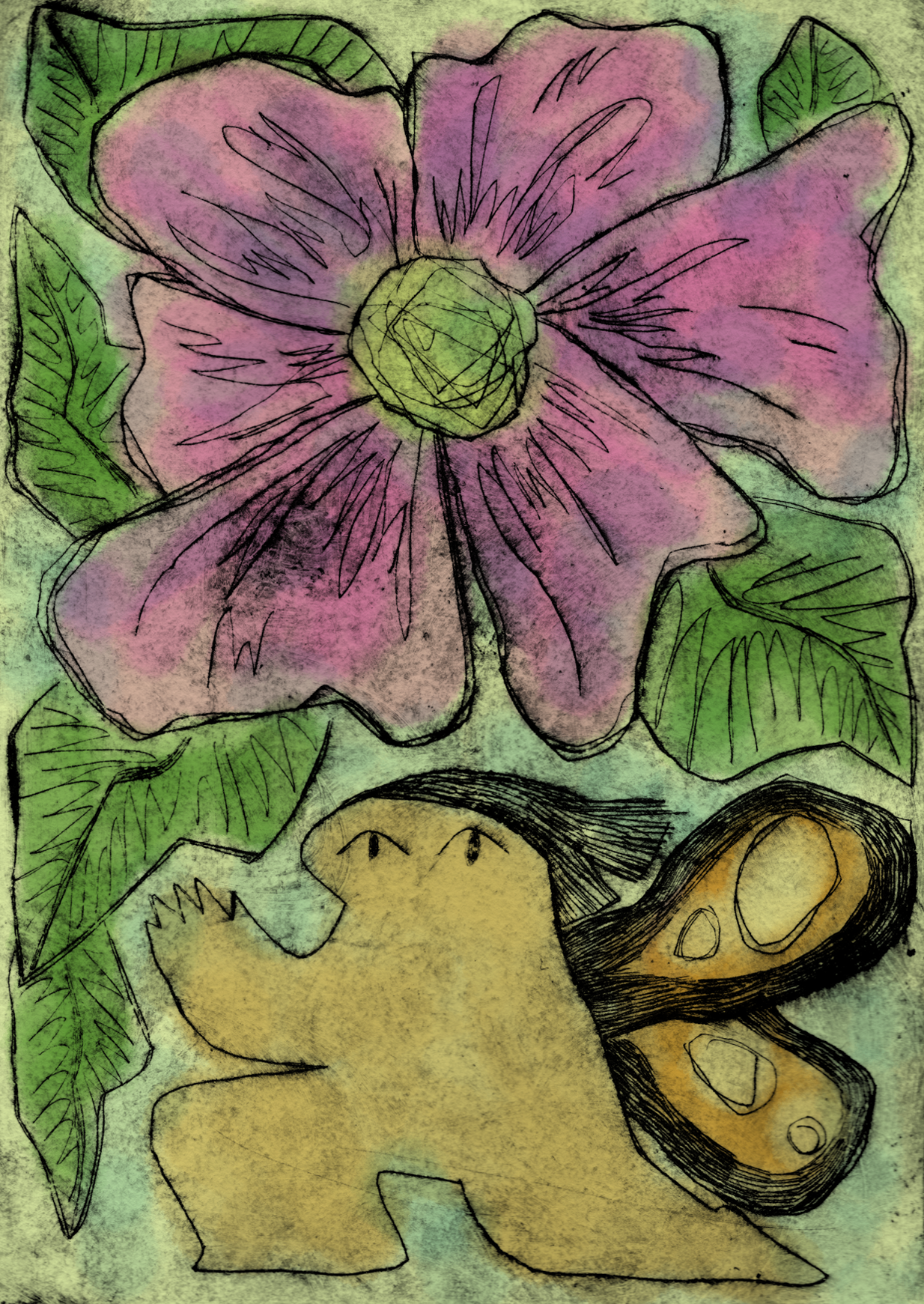 Pegotín hada con flor I