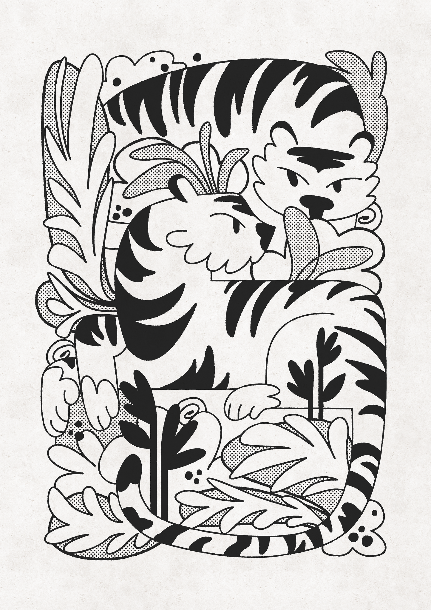 Tigers silk screen print