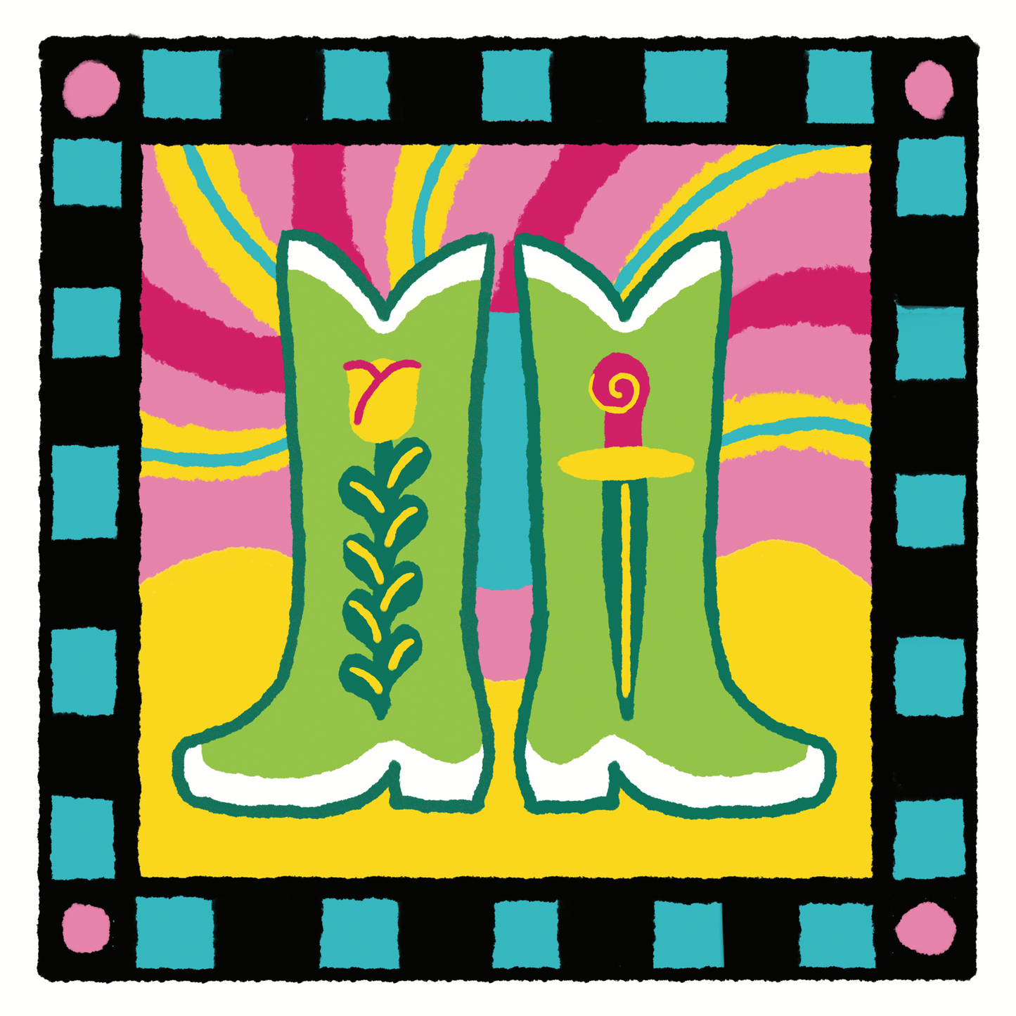 Cowboy boots print