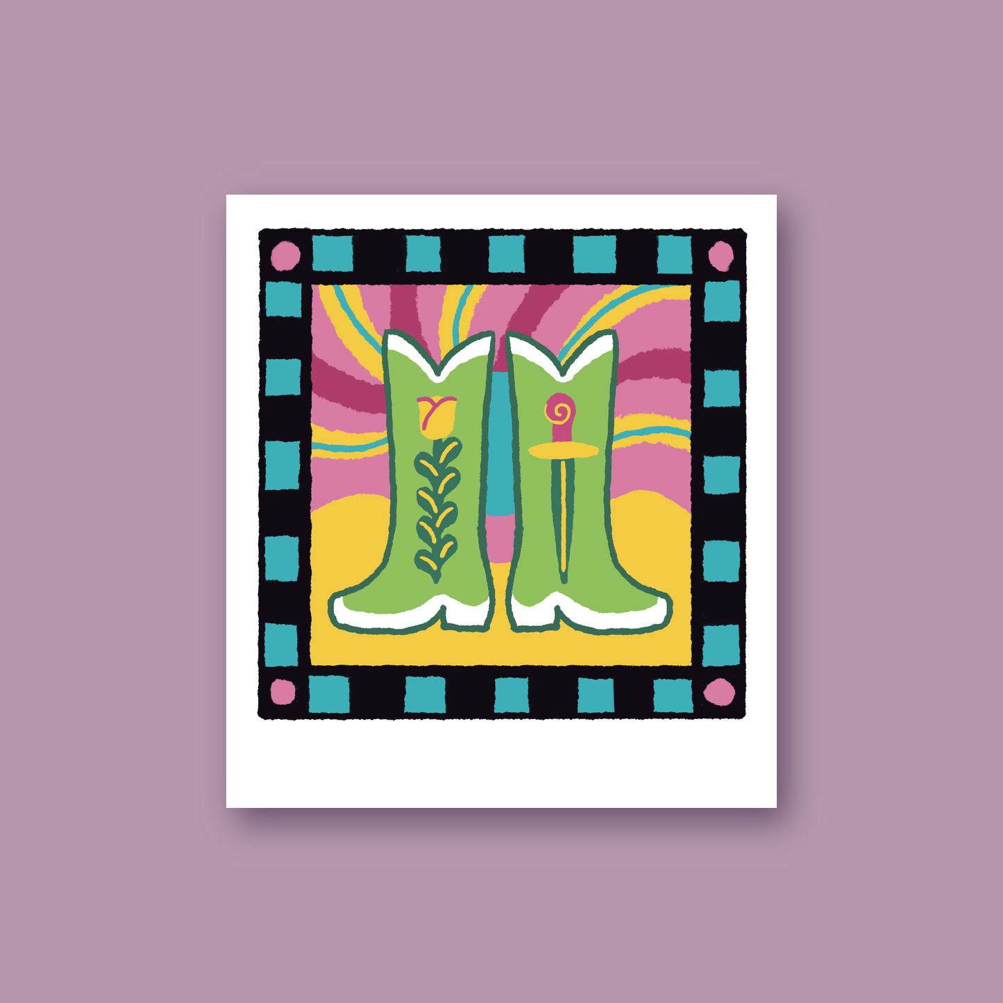 Cowboy boots print