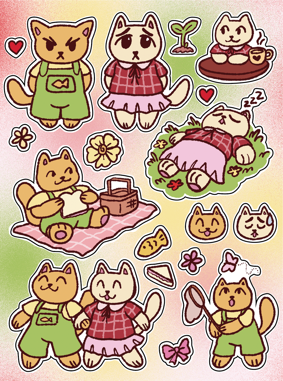 Carrot Cake and Red Velvet Cake sticker sheet