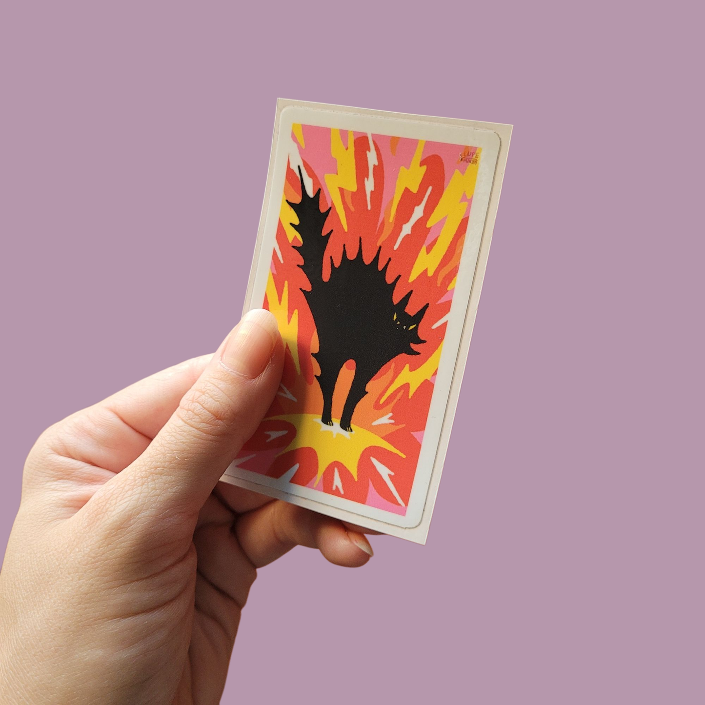 Furious cat sticker
