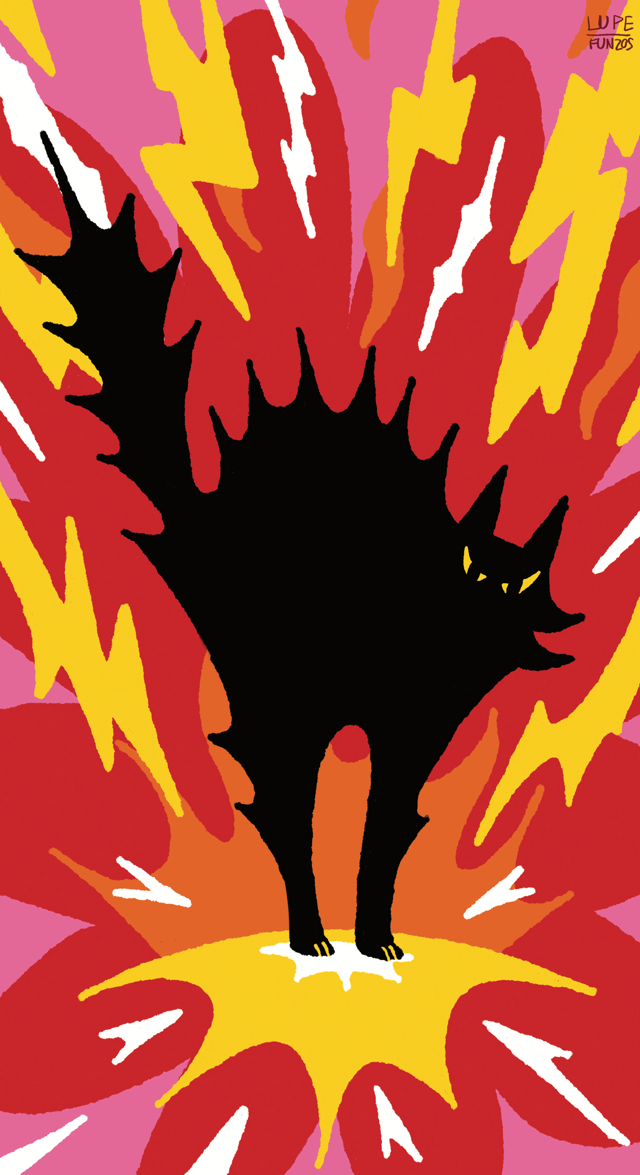 Furious cat sticker