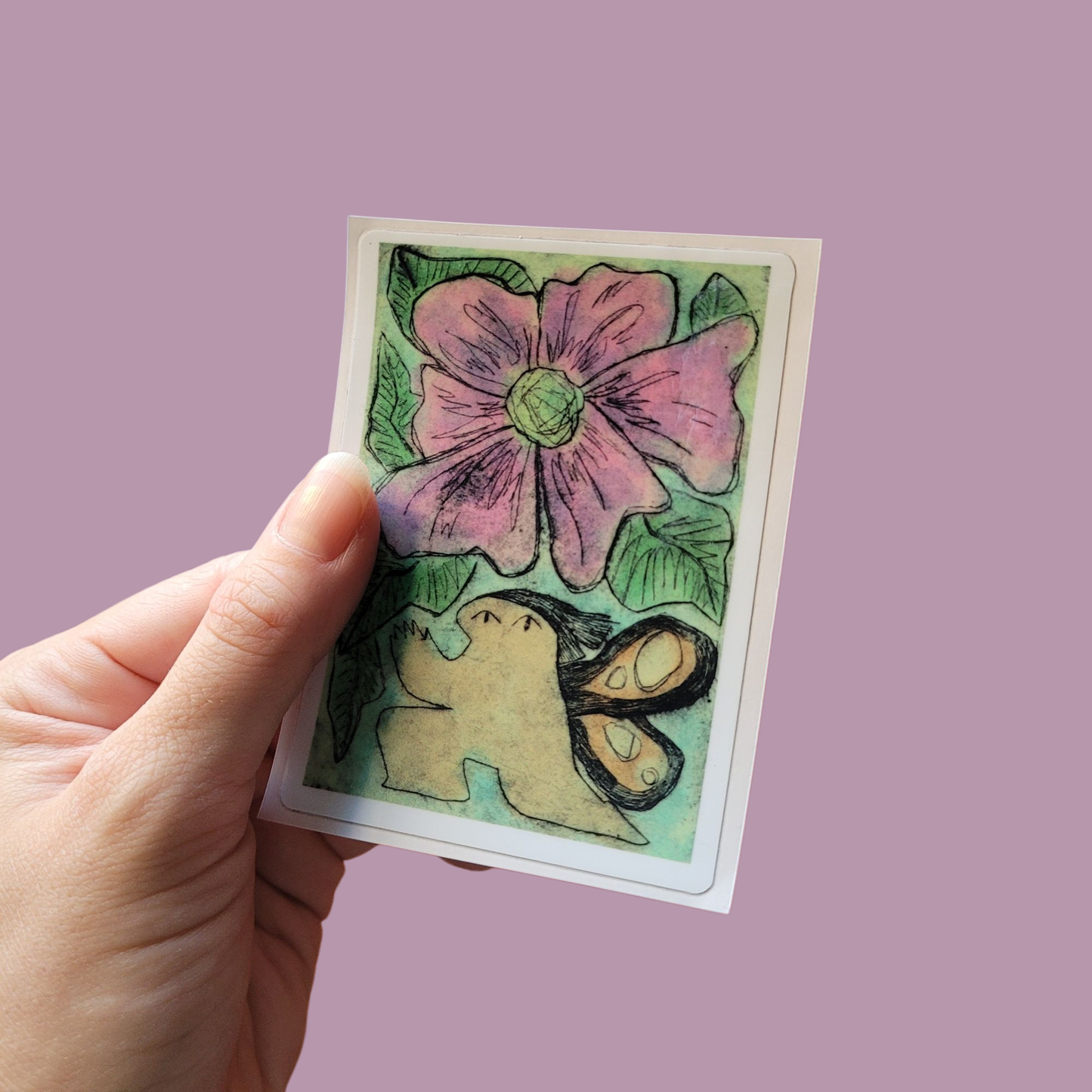 Pegotín hada con flor I