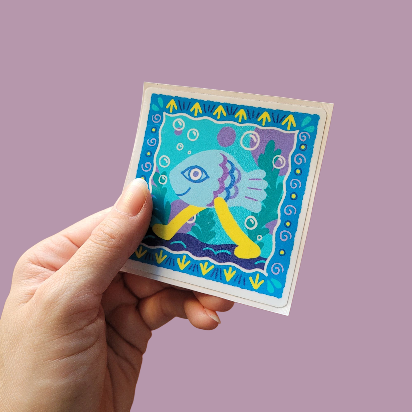 Walking fish sticker