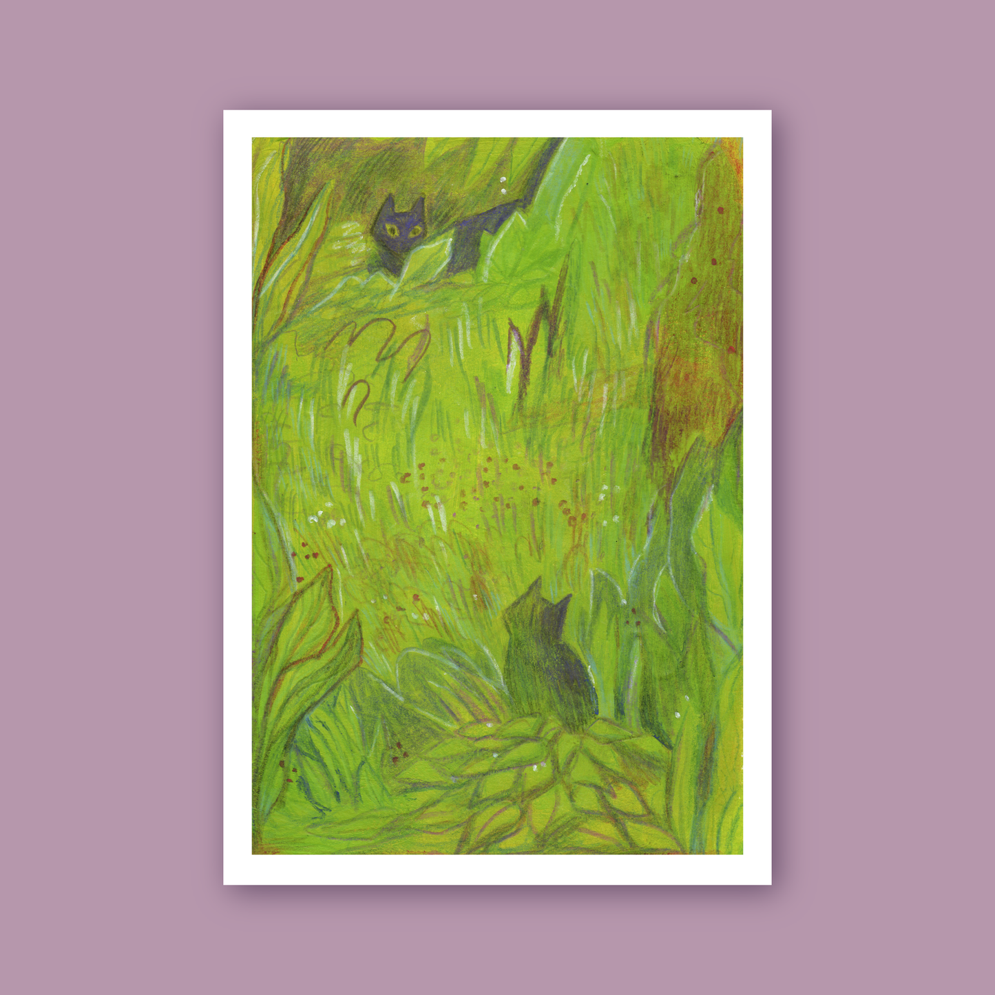 Lurking cats print