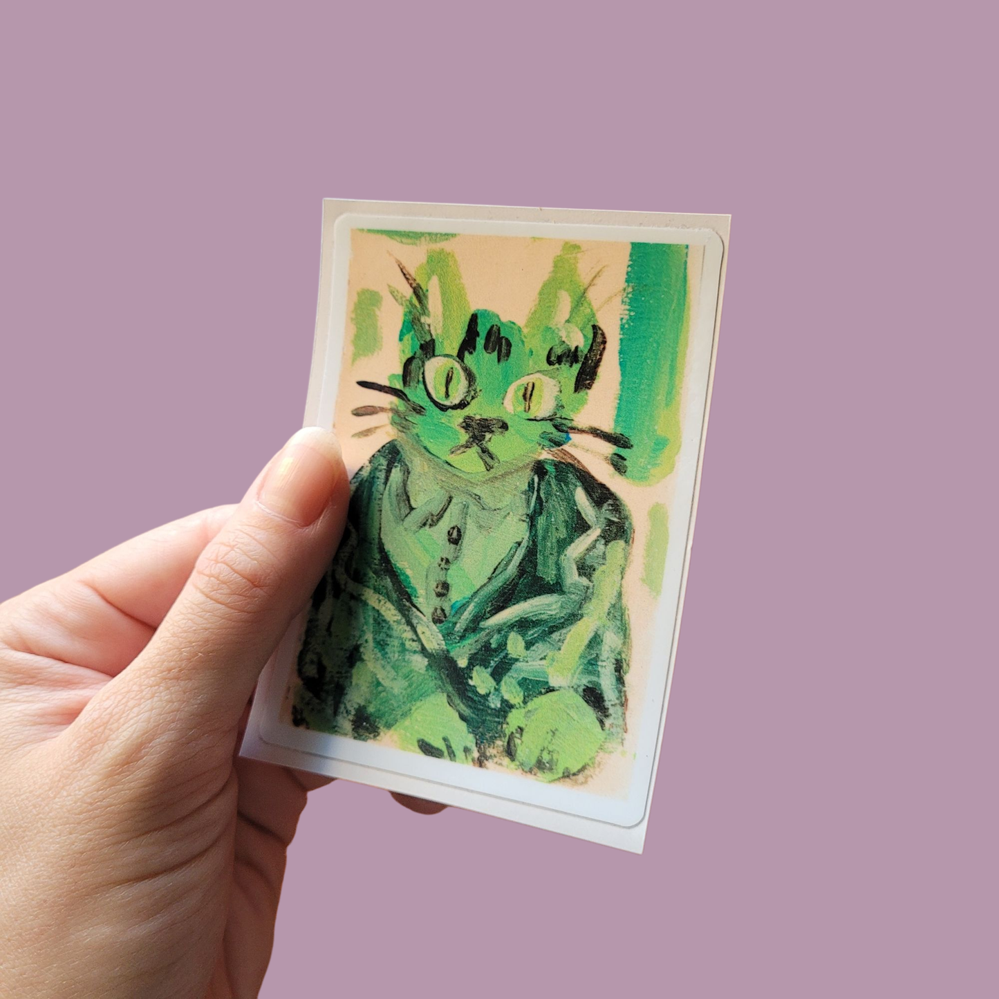 Cat in suit sticker