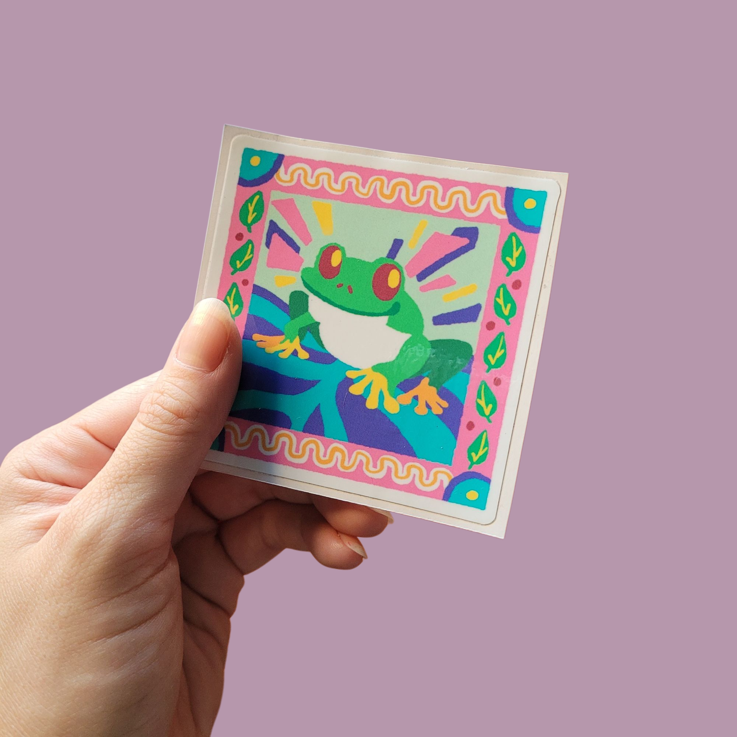 Smiling frog sticker