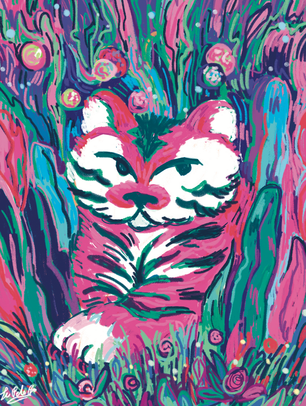 Lámina Tigre rosado II