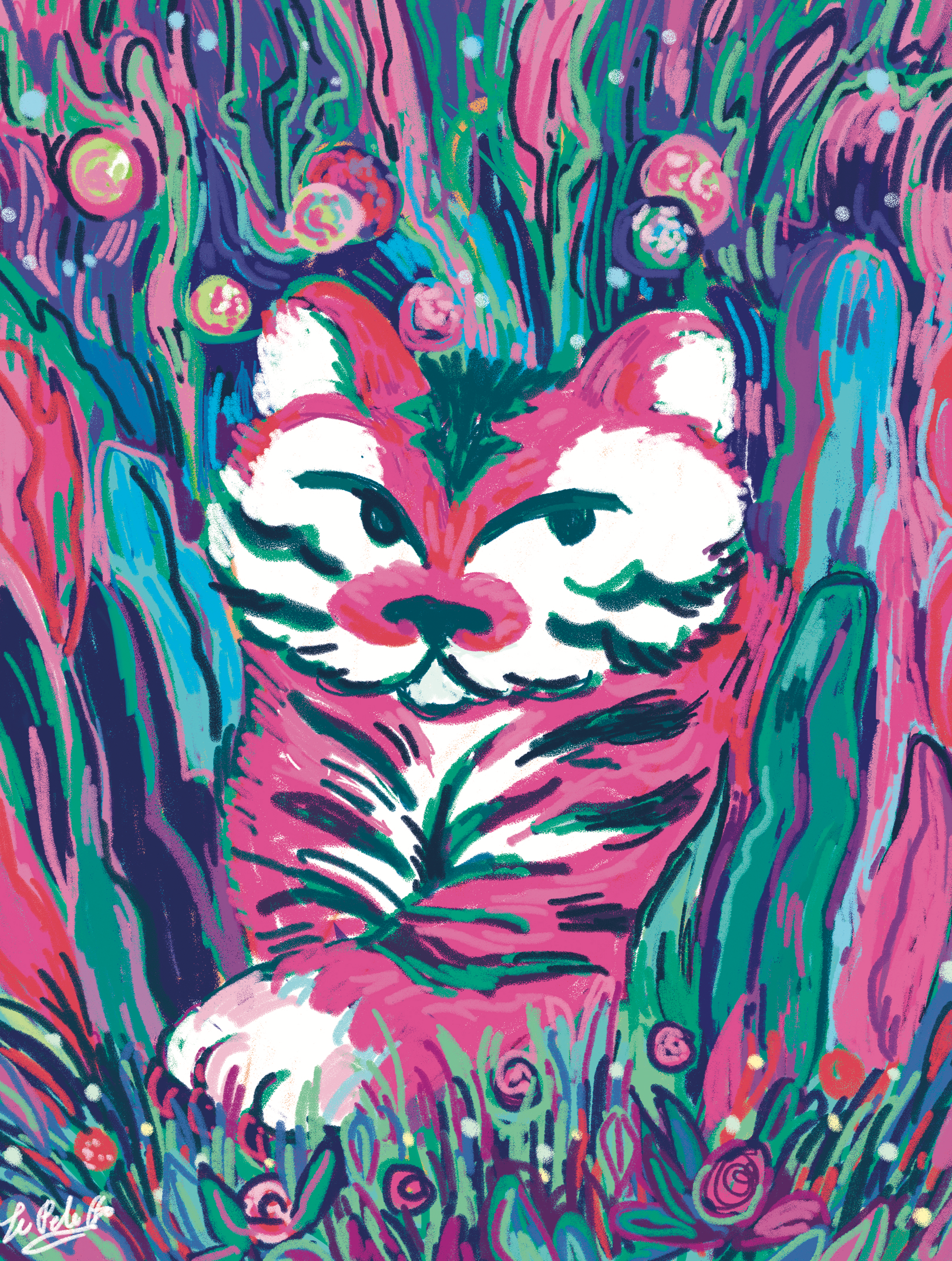 Lámina Tigre rosado II
