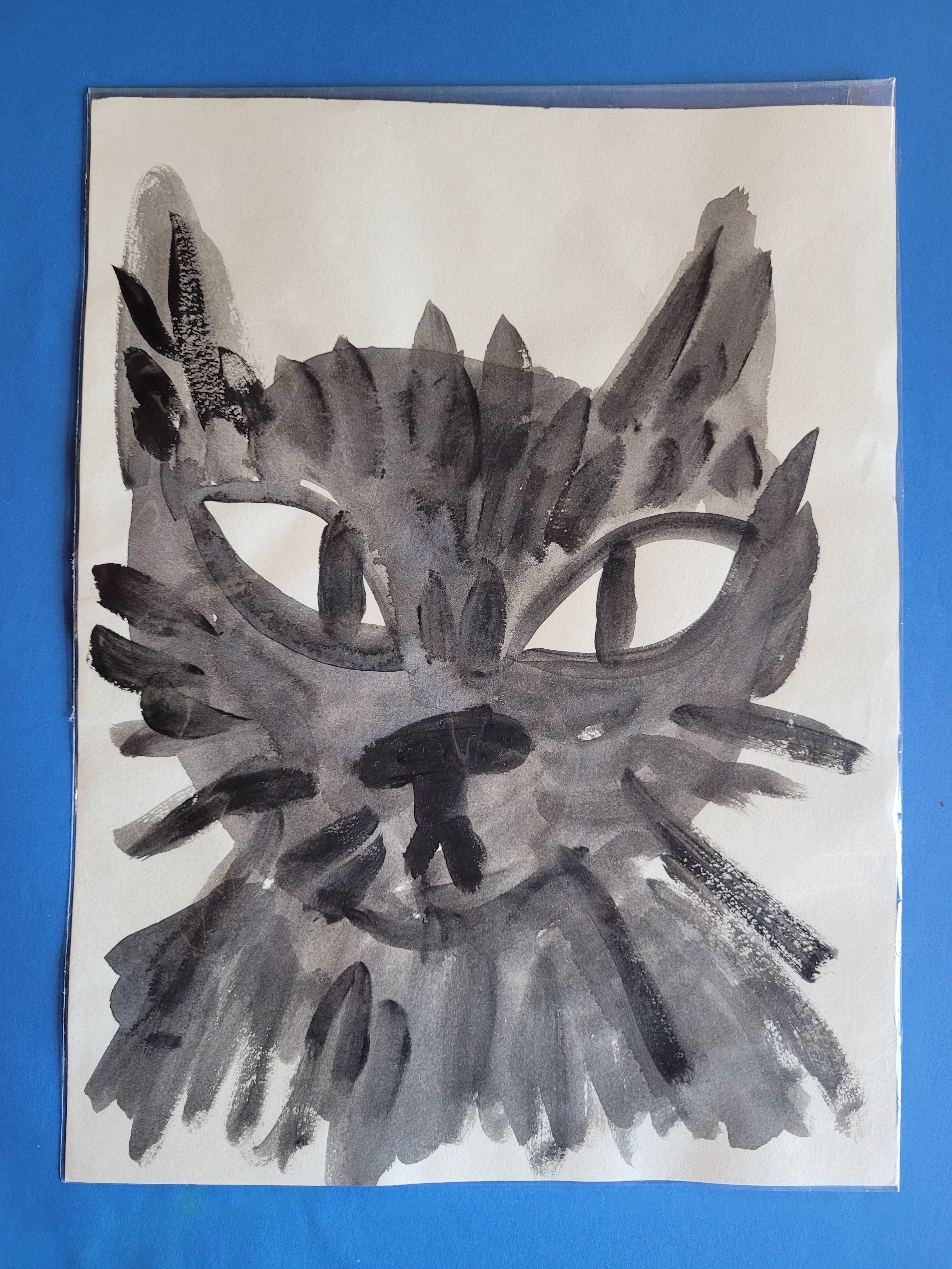 Dibujo original gato negro