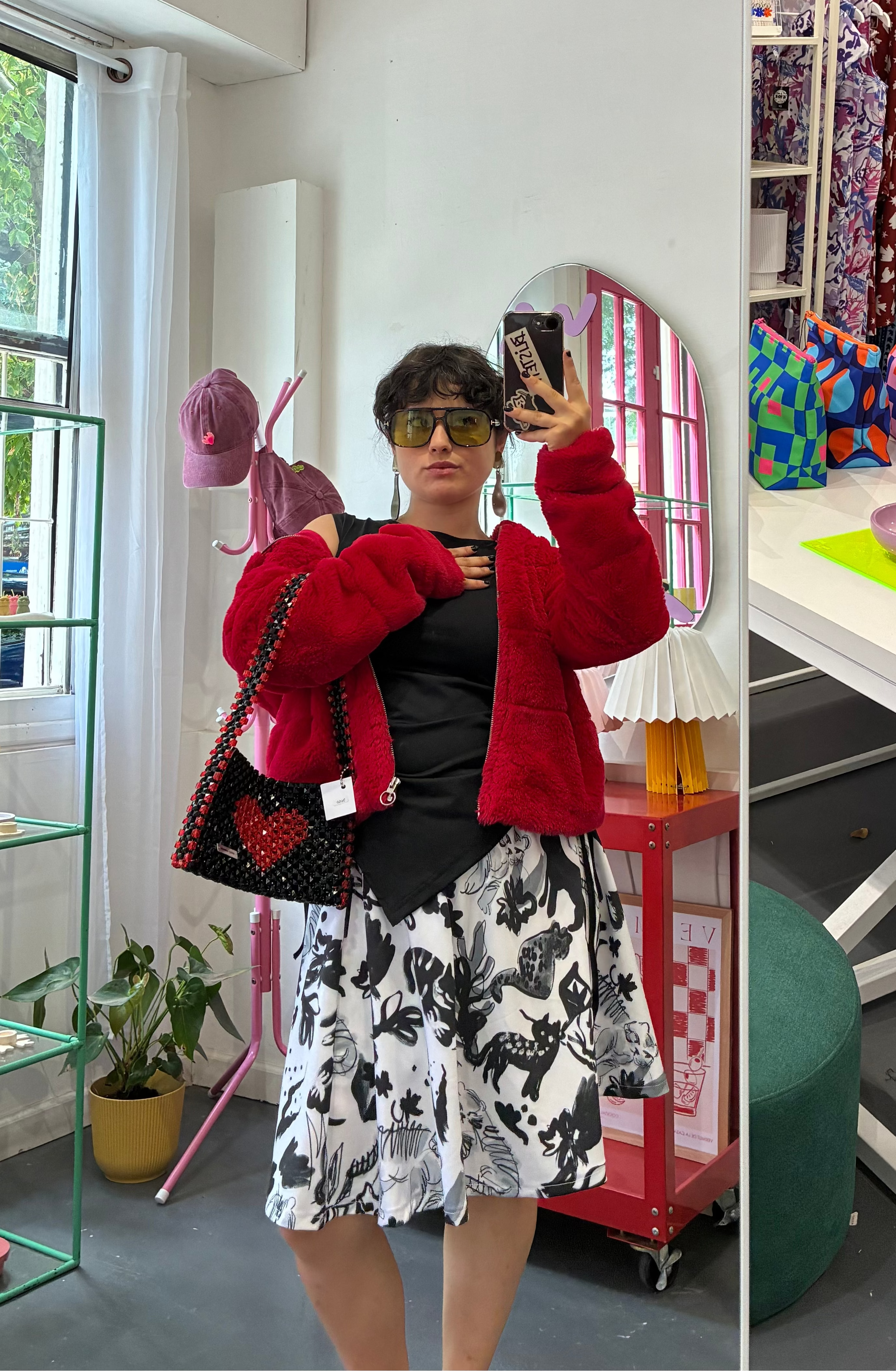 Falda skater Gatos y flores