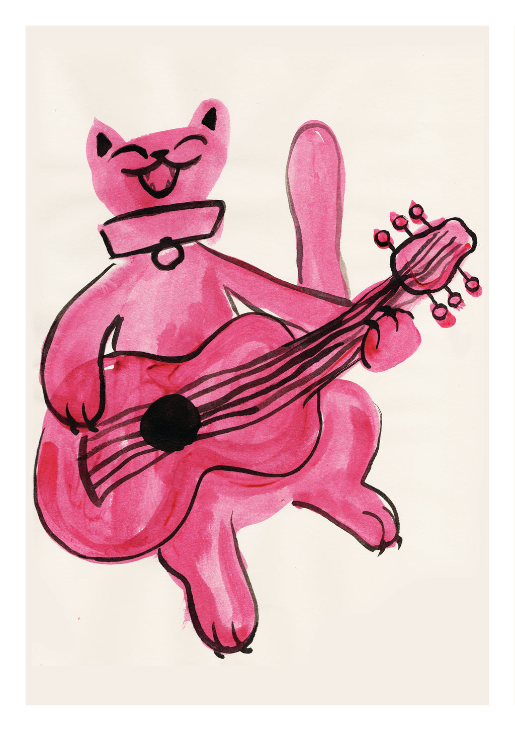 Lámina Gato con guitarra