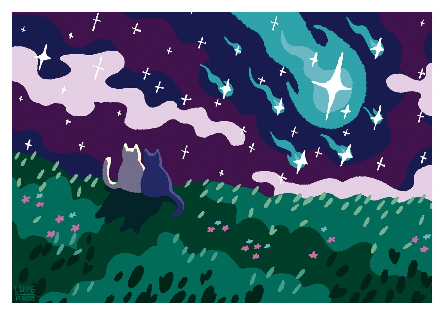 Lámina Mirando las estrellas I