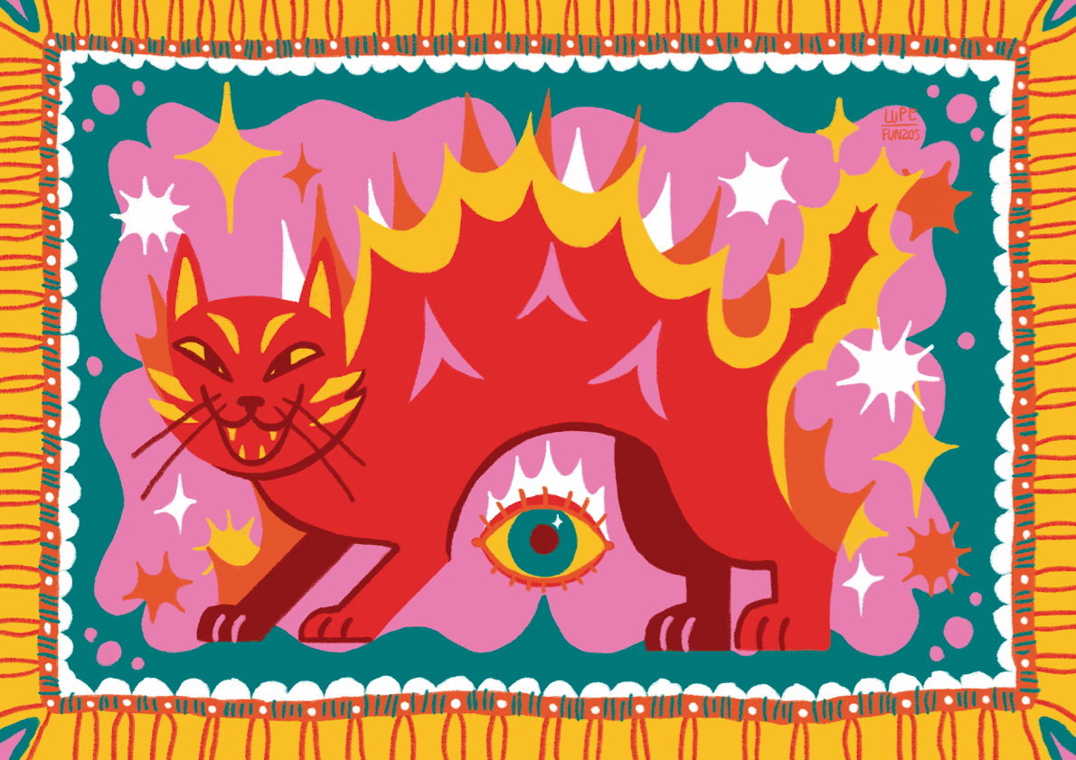 Lámina Gato rojo