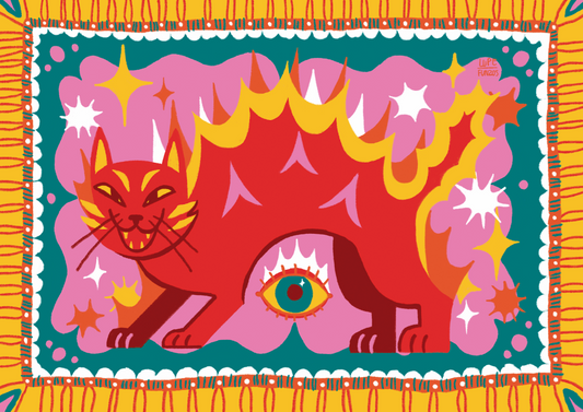 Lámina Gato rojo