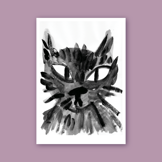 Monochrome Cat art print