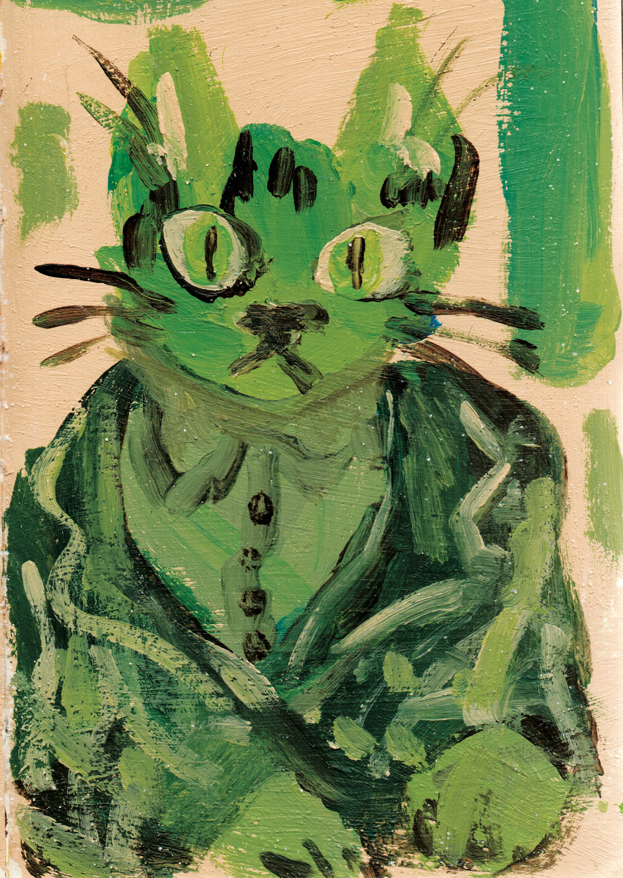 Pegotín Gato con traje verde