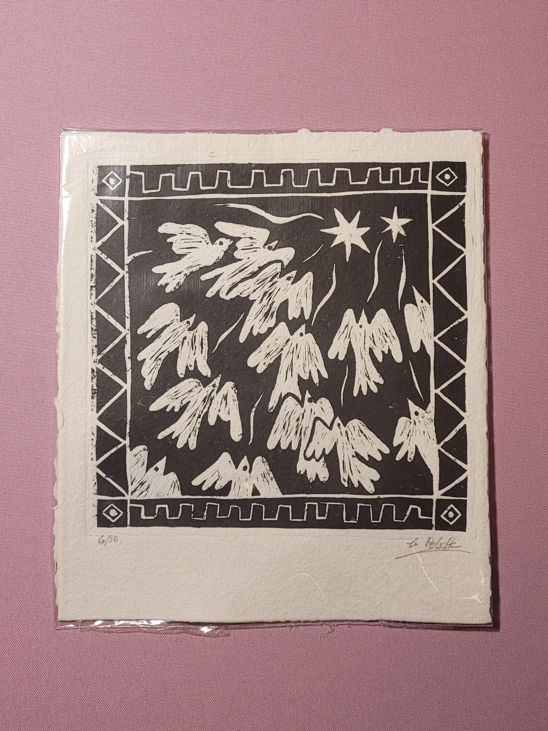 Linograbado Vuelo