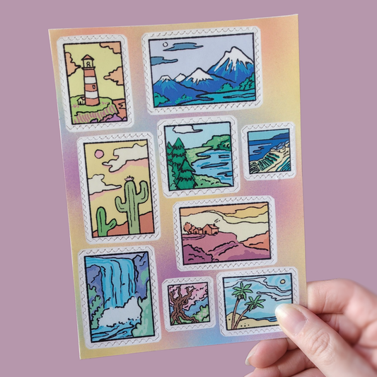 Landscape Stamp sticker sheet