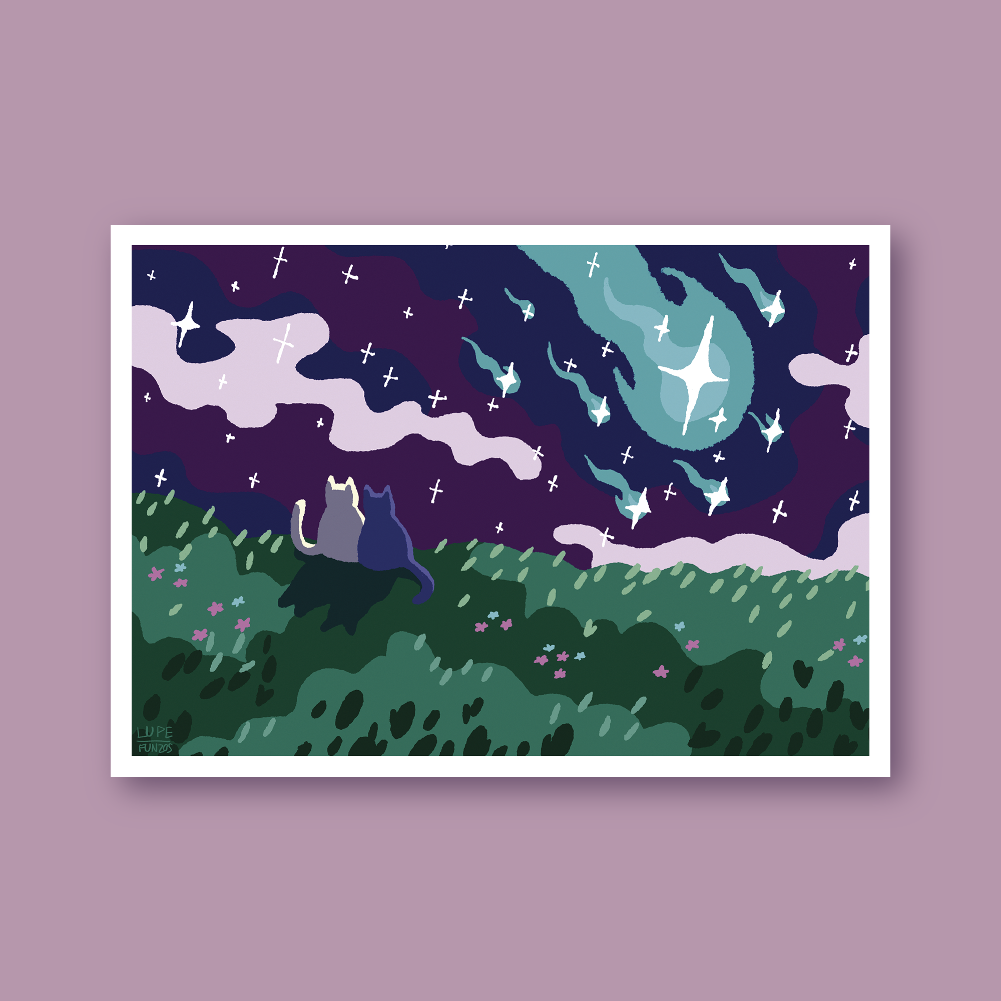 Lámina Mirando las estrellas I