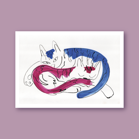 Sleeping cats print