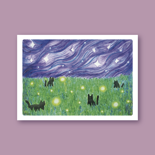 Field of cats print