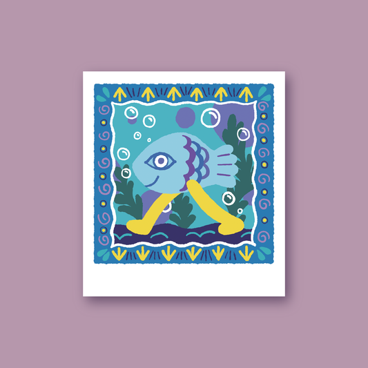 Walking fish print