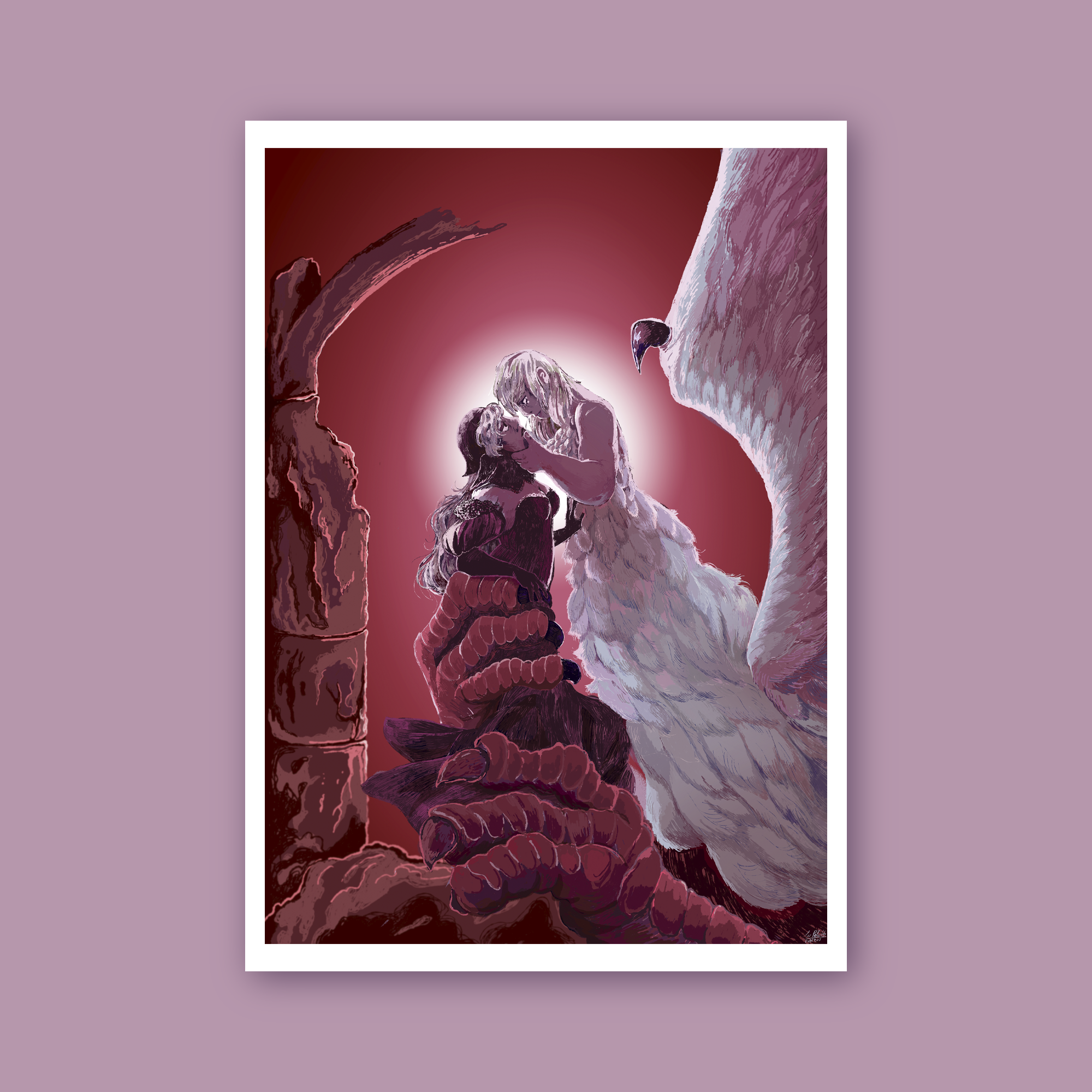 Lámina inspirada en Dungeon meshi / Quimera