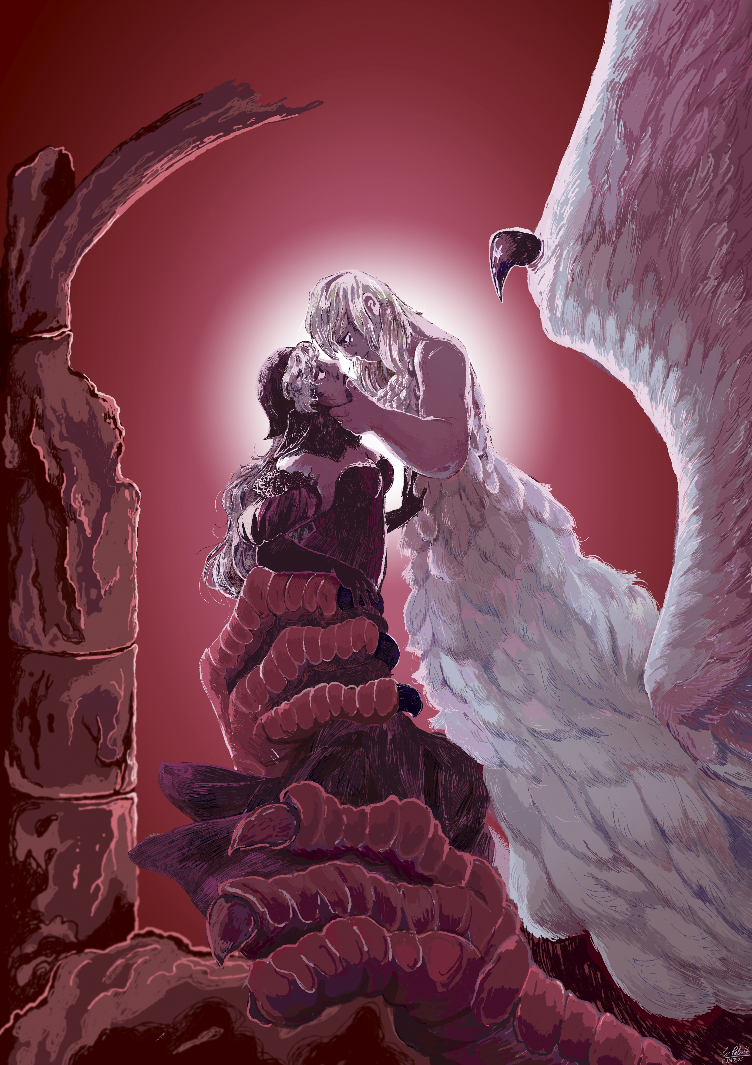 Lámina inspirada en Dungeon meshi / Quimera