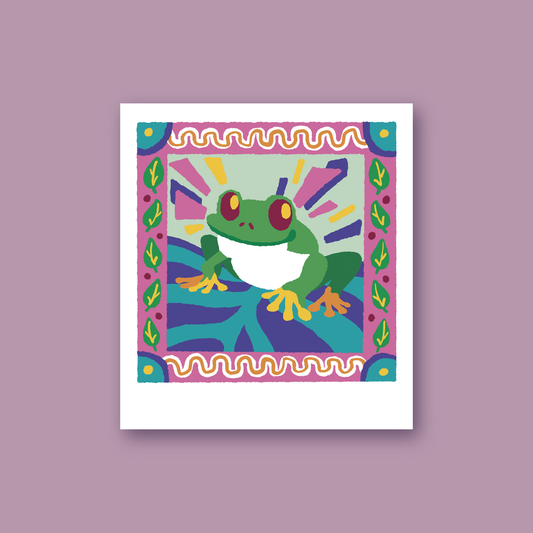 Smiling frog print