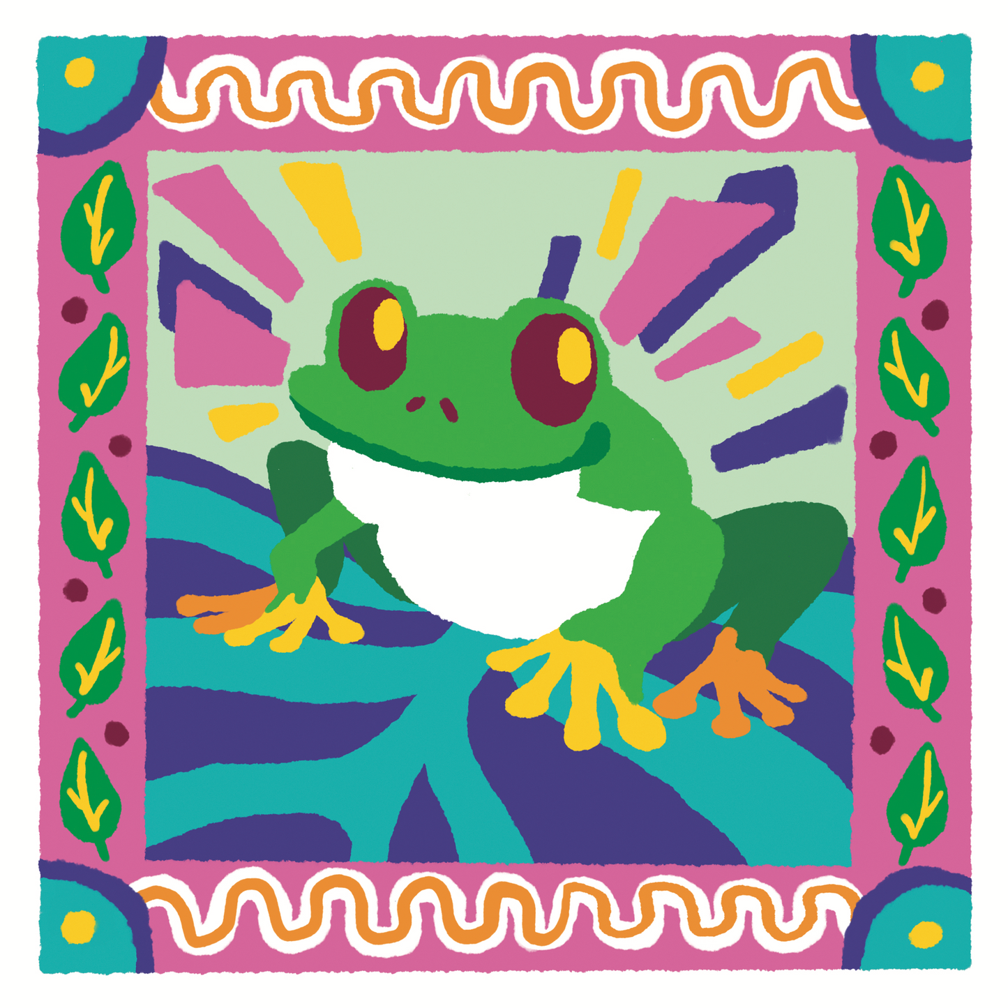 Smiling frog sticker