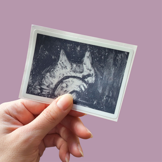 Grooming cat sticker