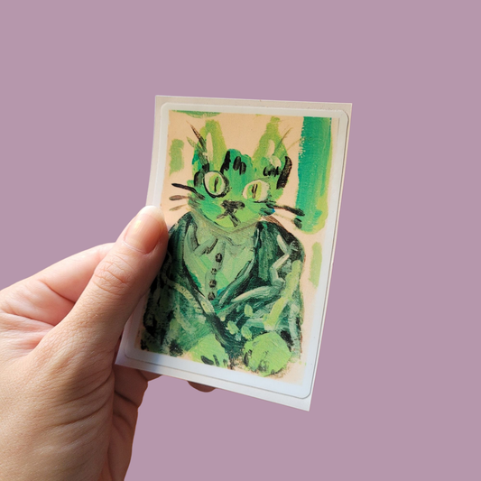 Cat in suit sticker