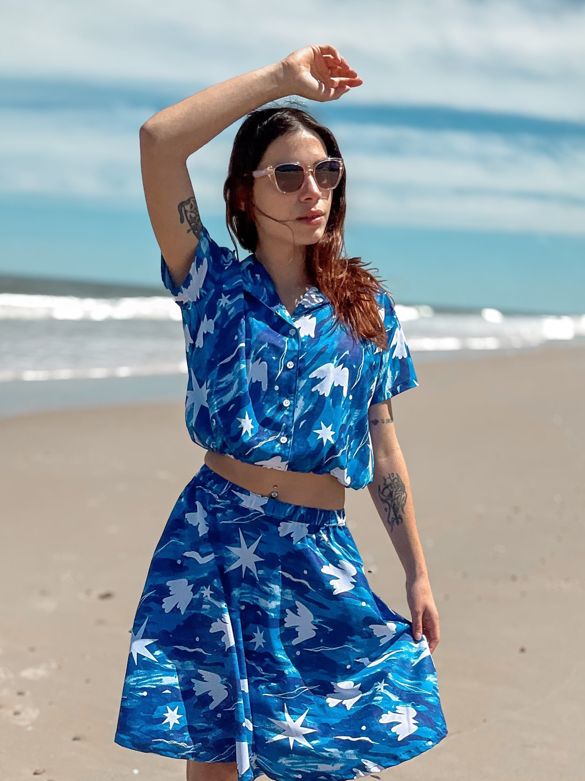 Camisa crop Vuelo - TRAZOS